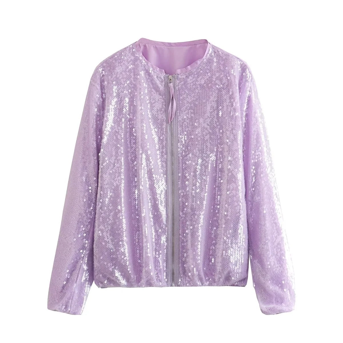 Emilia™ | Sequin-Embellished Bomber Jacket – Radiant Glamour