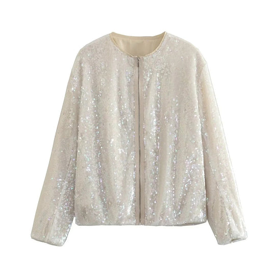 Emilia™ | Sequin-Embellished Bomber Jacket – Radiant Glamour